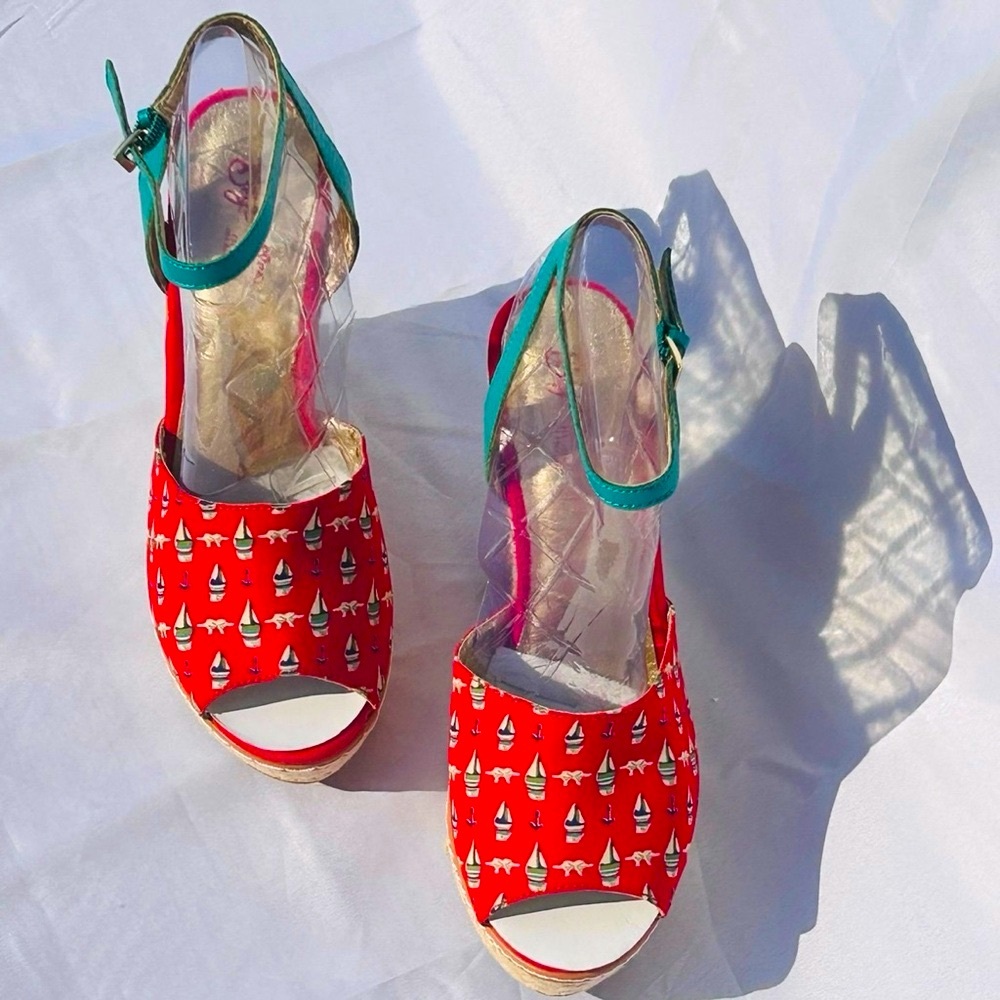 Seychelles Red Espadrille Wedge Sandal